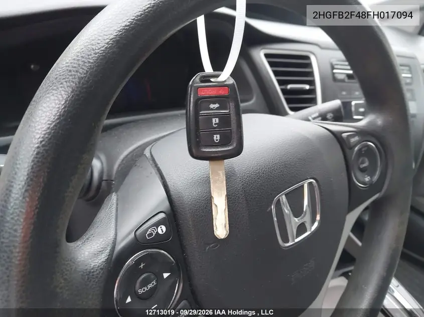 2015 HONDA CIVIC VIN 2HGFB2F48FH017094 — фото 11
