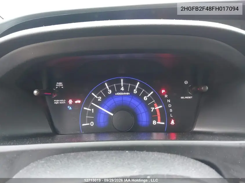 2015 HONDA CIVIC VIN 2HGFB2F48FH017094 — фото 7