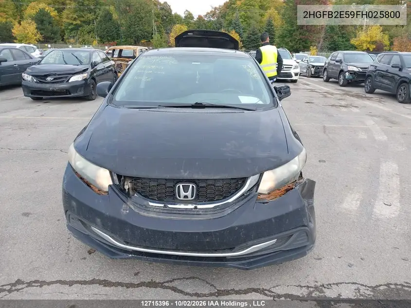 2015 HONDA CIVIC VIN 2HGFB2E59FH025800 — фото 12