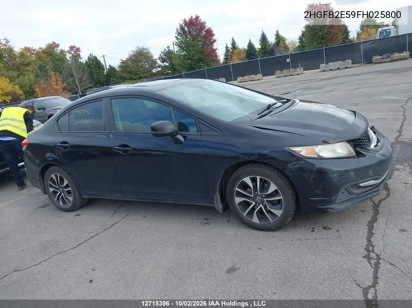 2015 HONDA CIVIC VIN 2HGFB2E59FH025800 — фото 13
