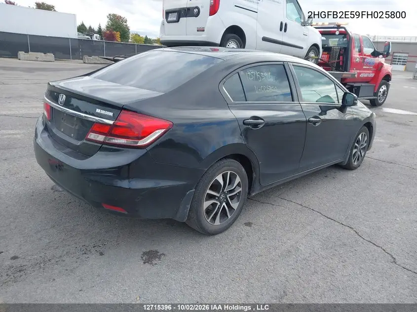 2015 HONDA CIVIC VIN 2HGFB2E59FH025800 — фото 4