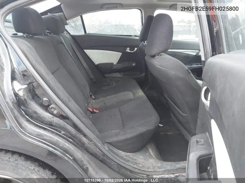 2015 HONDA CIVIC VIN 2HGFB2E59FH025800 — фото 8