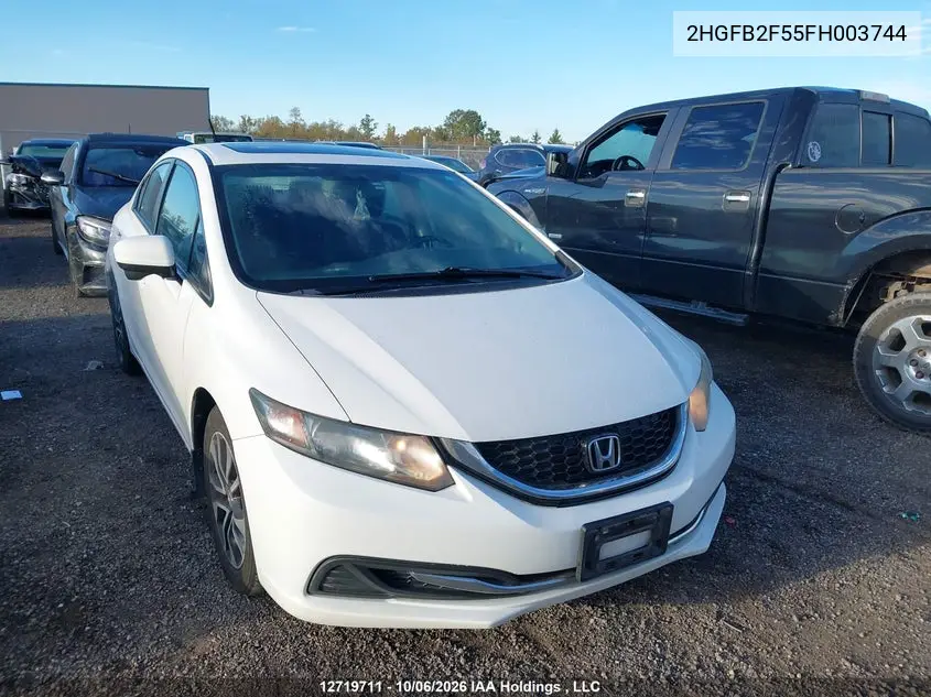 HONDA CIVIC 2015, VIN 2HGFB2F55FH003744