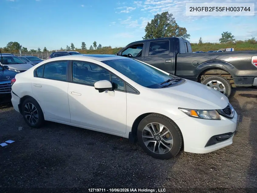 2015 HONDA CIVIC VIN 2HGFB2F55FH003744 — фото 12