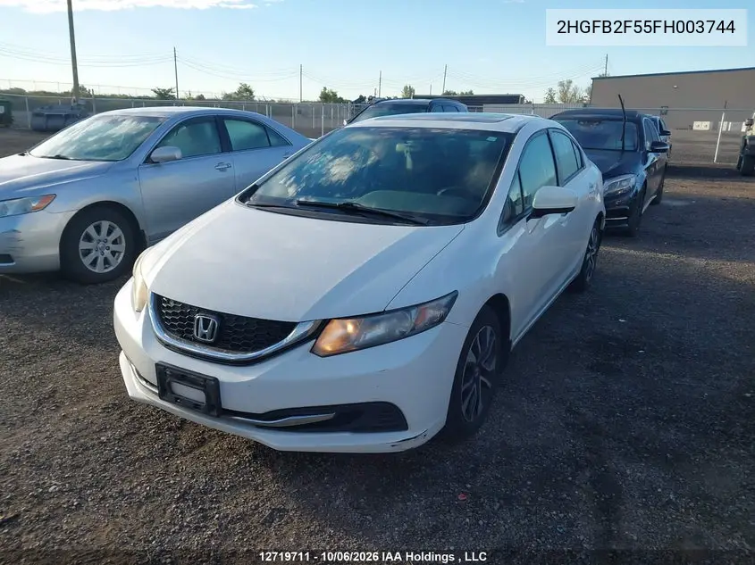 2015 HONDA CIVIC VIN 2HGFB2F55FH003744 — фото 2