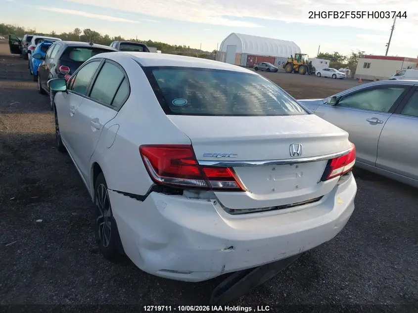 2015 HONDA CIVIC VIN 2HGFB2F55FH003744 — фото 3