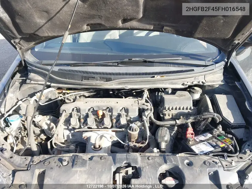 2015 HONDA CIVIC VIN 2HGFB2F45FH016548 — фото 10