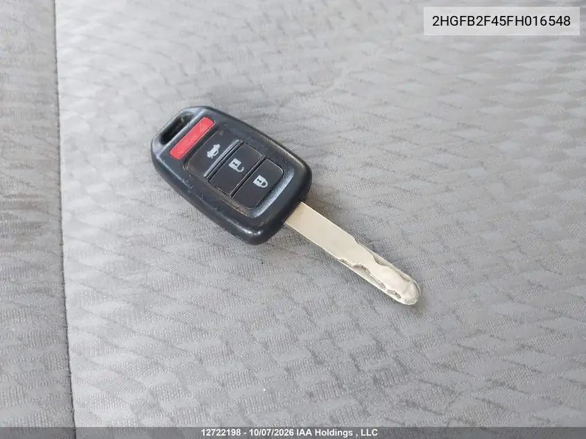 2015 HONDA CIVIC VIN 2HGFB2F45FH016548 — фото 11