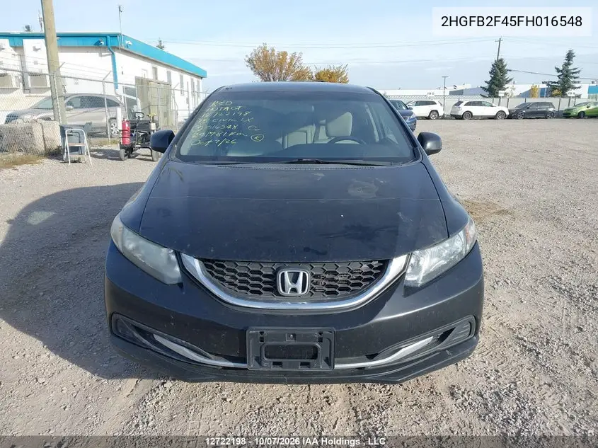 2015 HONDA CIVIC VIN 2HGFB2F45FH016548 — фото 13