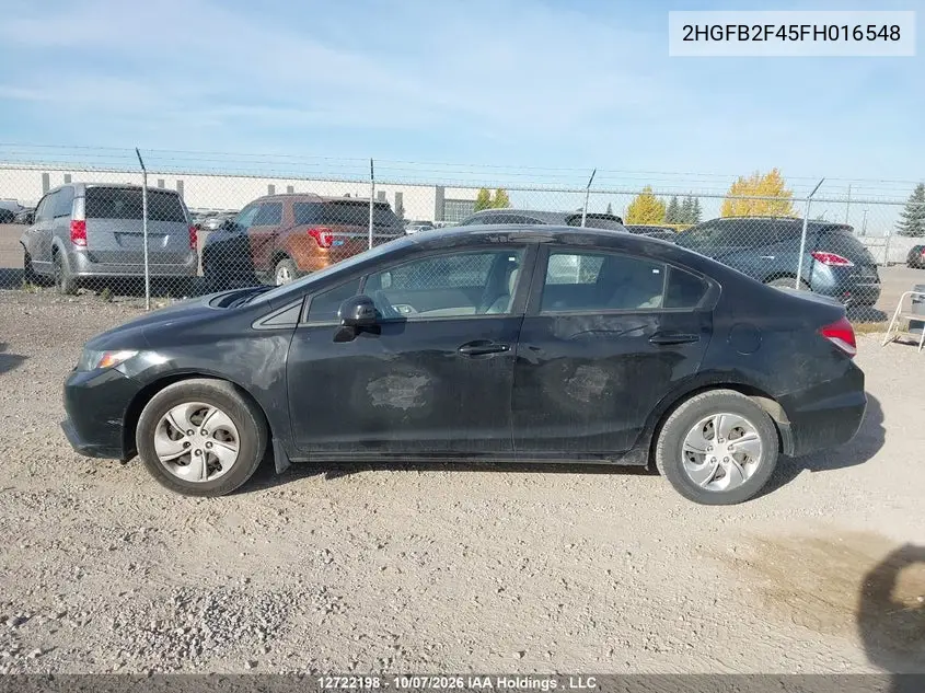 2015 HONDA CIVIC VIN 2HGFB2F45FH016548 — фото 15