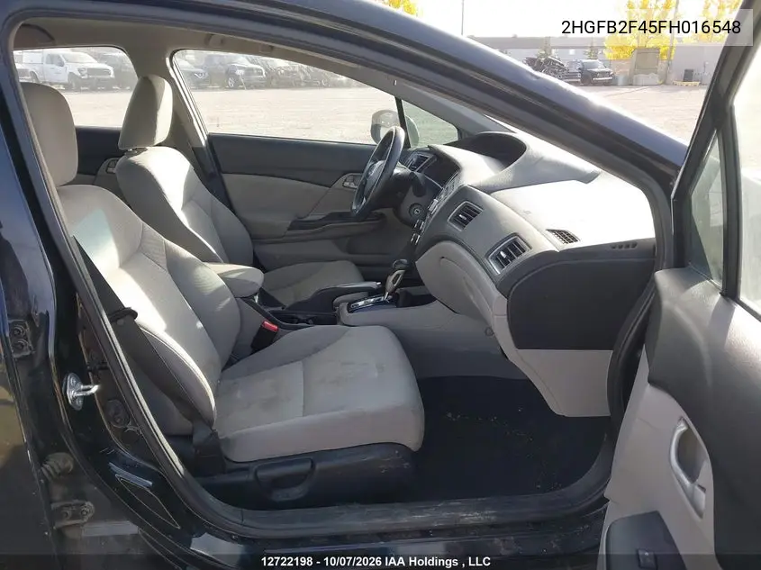 2015 HONDA CIVIC VIN 2HGFB2F45FH016548 — фото 5