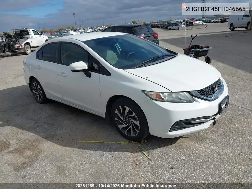HONDA CIVIC 2015, VIN 2HGFB2F45FH046665