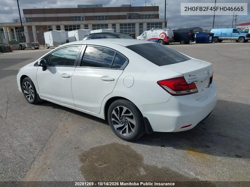 2015 HONDA CIVIC VIN 2HGFB2F45FH046665 — фото 3