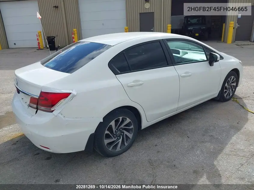 2015 HONDA CIVIC VIN 2HGFB2F45FH046665 — фото 4