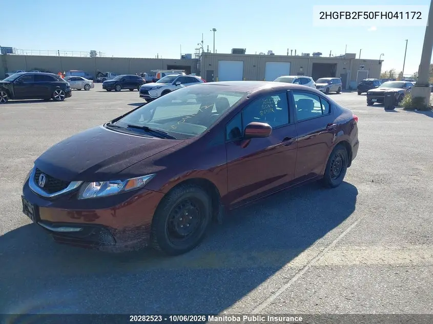 2015 HONDA CIVIC VIN 2HGFB2F50FH041172 — фото 2