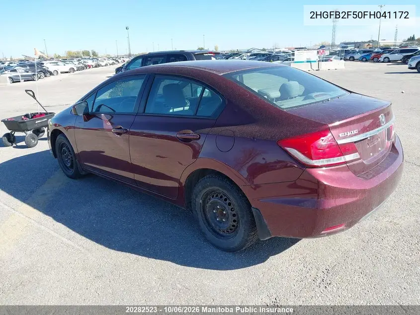 2015 HONDA CIVIC VIN 2HGFB2F50FH041172 — фото 3