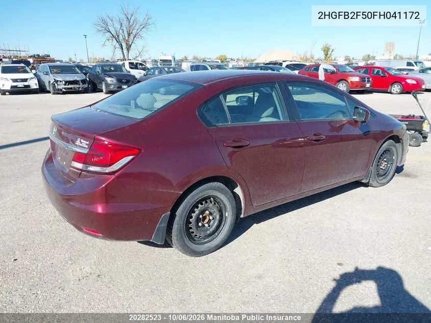 2015 HONDA CIVIC VIN 2HGFB2F50FH041172 — фото 4