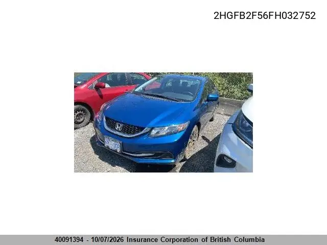 2015 HONDA CIVIC VIN 2HGFB2F56FH032752 — фото 2