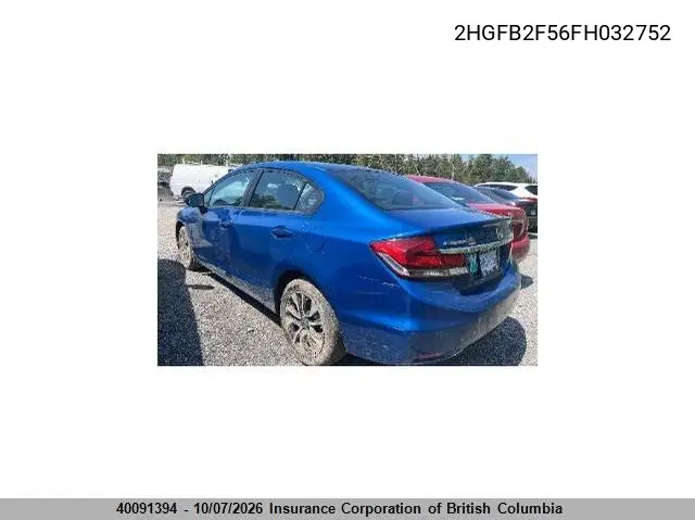 2015 HONDA CIVIC VIN 2HGFB2F56FH032752 — фото 3