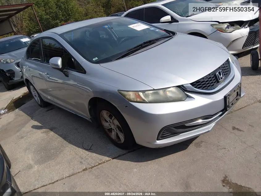 HONDA CIVIC 2015, VIN 2HGFB2F59FH550354