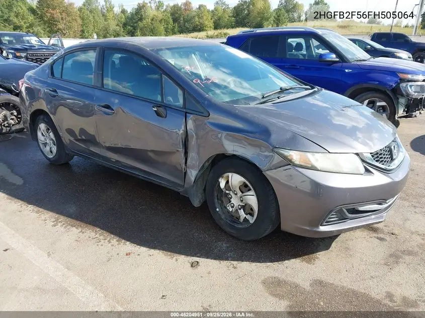 HONDA CIVIC 2015, VIN 2HGFB2F56FH505064