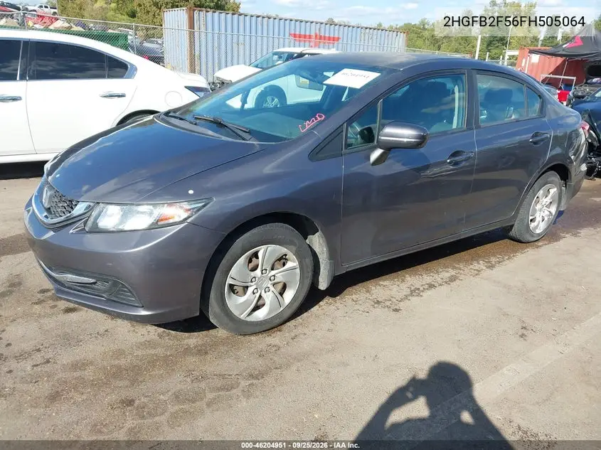 2015 HONDA CIVIC VIN 2HGFB2F56FH505064 — фото 2