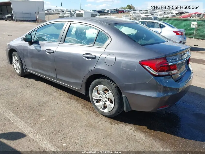 2015 HONDA CIVIC VIN 2HGFB2F56FH505064 — фото 3