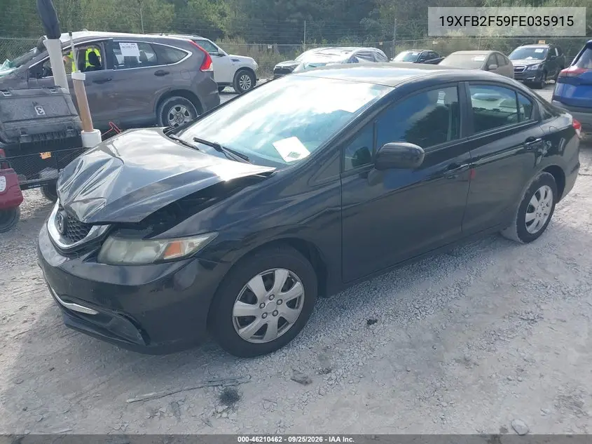2015 HONDA CIVIC VIN 19XFB2F59FE035915 — фото 2