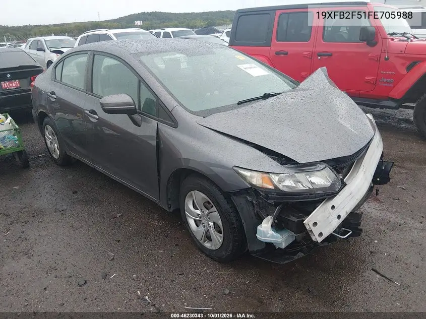 HONDA CIVIC 2015, VIN 19XFB2F51FE705988
