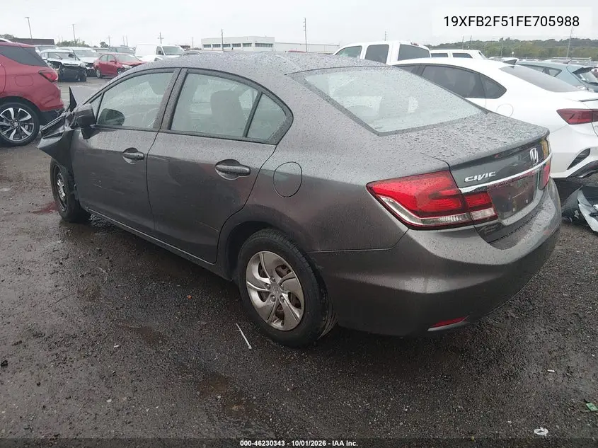2015 HONDA CIVIC VIN 19XFB2F51FE705988 — фото 3