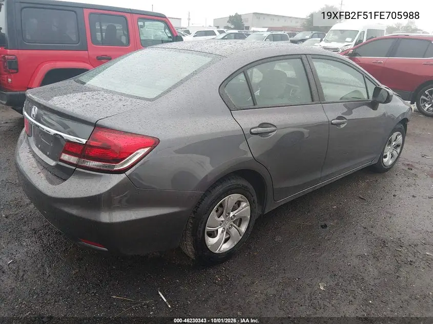 2015 HONDA CIVIC VIN 19XFB2F51FE705988 — фото 4
