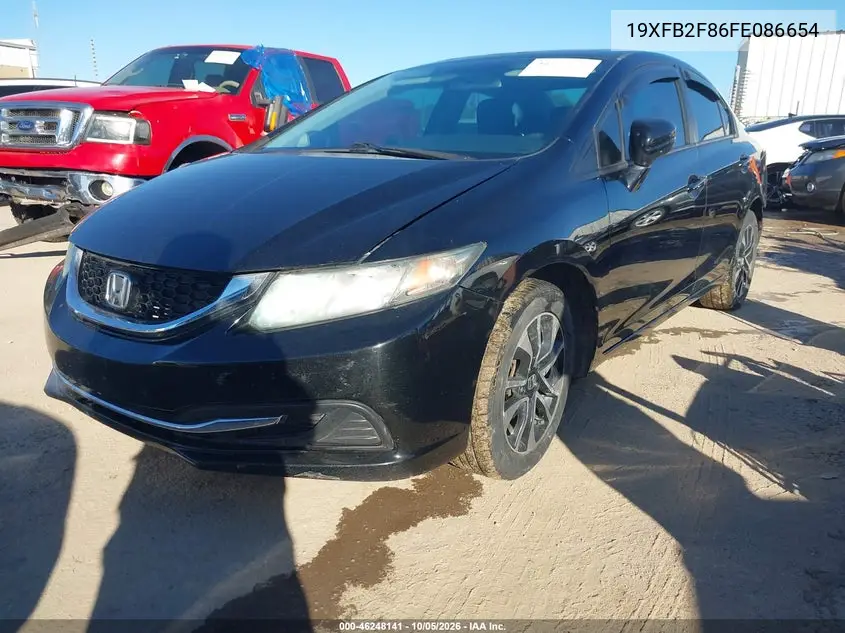 2015 HONDA CIVIC VIN 19XFB2F86FE086654 — фото 2