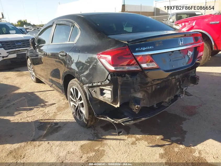 2015 HONDA CIVIC VIN 19XFB2F86FE086654 — фото 3