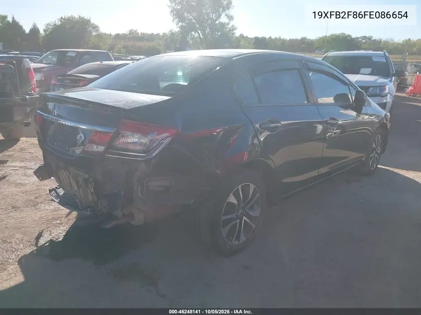2015 HONDA CIVIC VIN 19XFB2F86FE086654 — фото 4