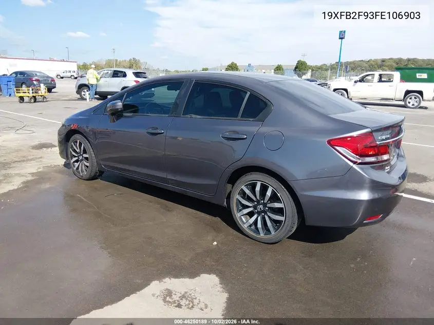 2015 HONDA CIVIC VIN 19XFB2F93FE106903 — фото 3
