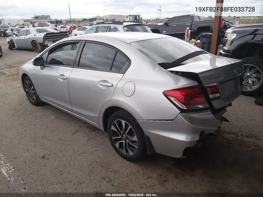 2015 HONDA CIVIC VIN 19XFB2F88FE033728 — фото 3