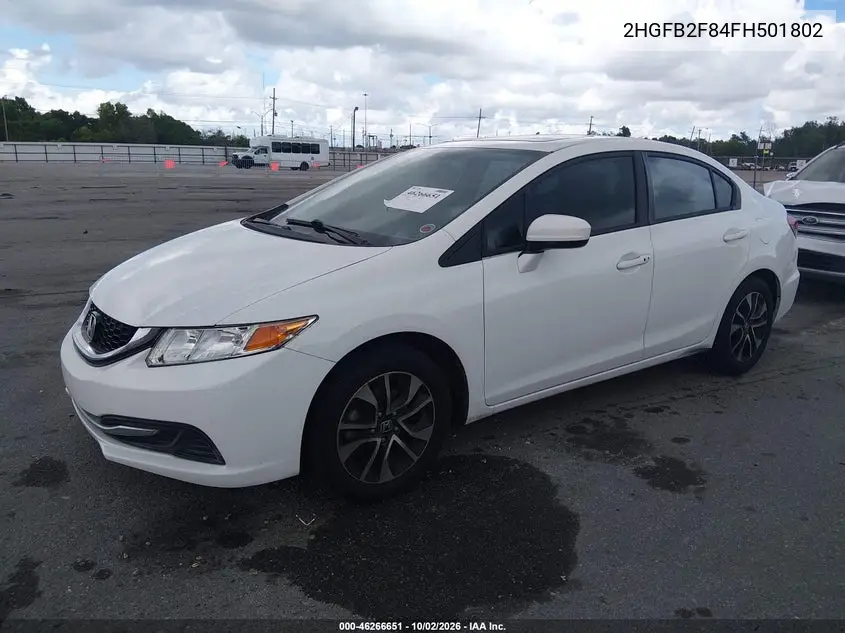 2015 HONDA CIVIC VIN 2HGFB2F84FH501802 — фото 2