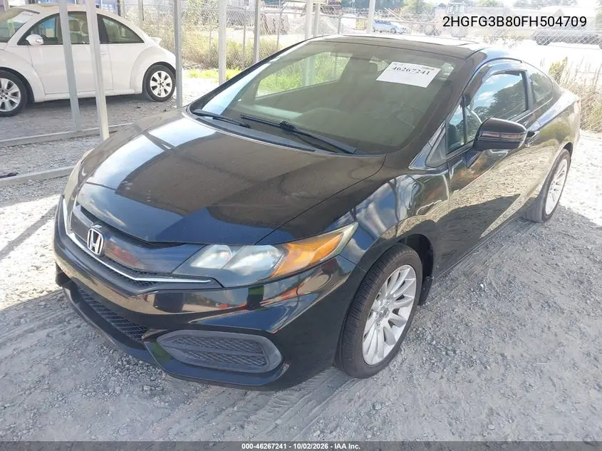 2015 HONDA CIVIC VIN 2HGFG3B80FH504709 — фото 2
