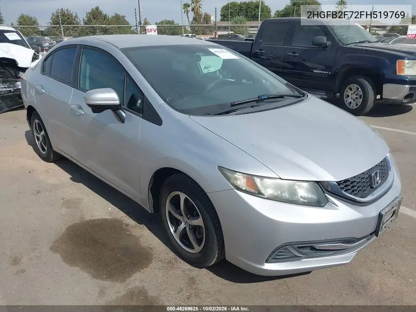 HONDA CIVIC 2015, VIN 2HGFB2F72FH519769