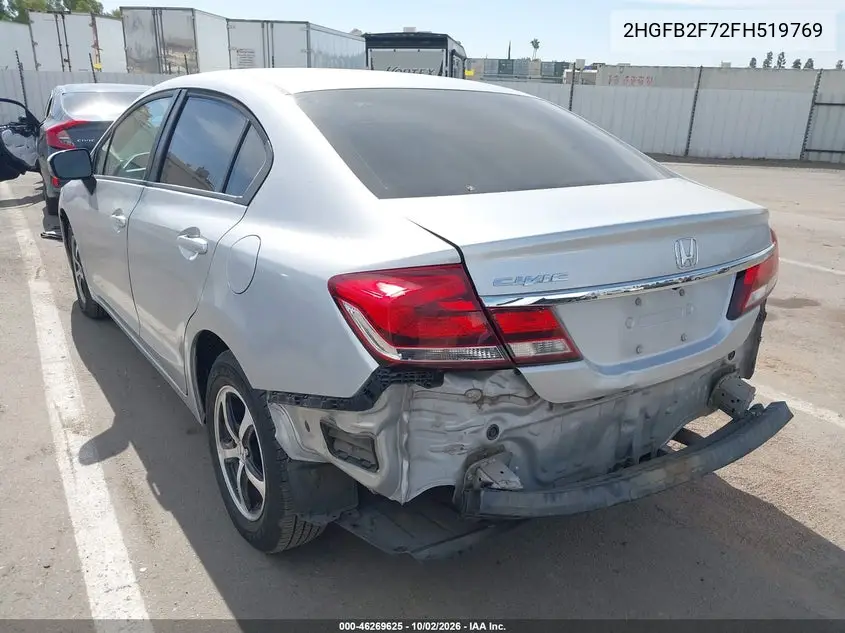 2015 HONDA CIVIC VIN 2HGFB2F72FH519769 — фото 3