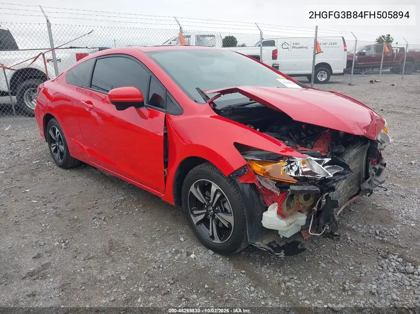 HONDA CIVIC 2015, VIN 2HGFG3B84FH505894