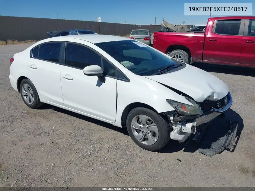 HONDA CIVIC 2015, VIN 19XFB2F5XFE248517