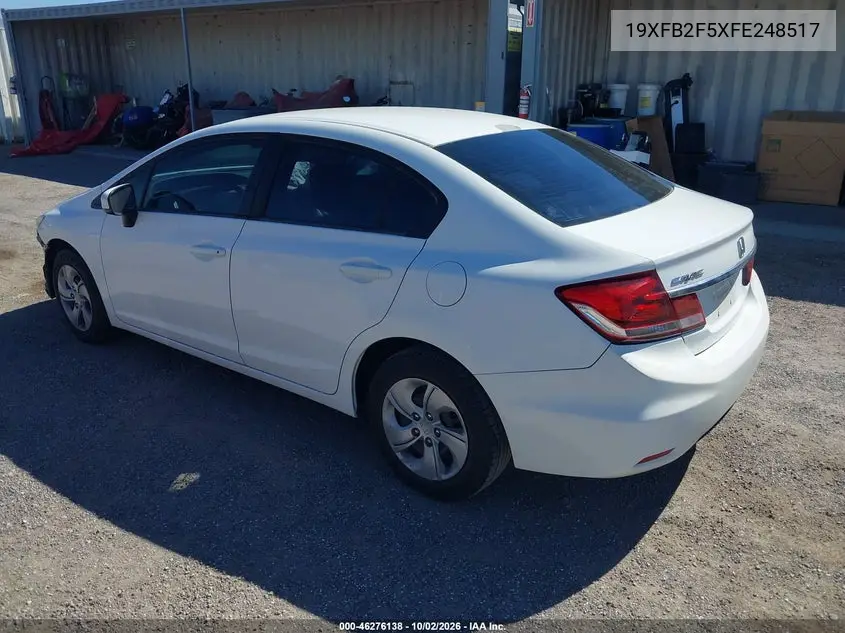 2015 HONDA CIVIC VIN 19XFB2F5XFE248517 — фото 3