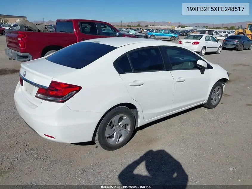 2015 HONDA CIVIC VIN 19XFB2F5XFE248517 — фото 4