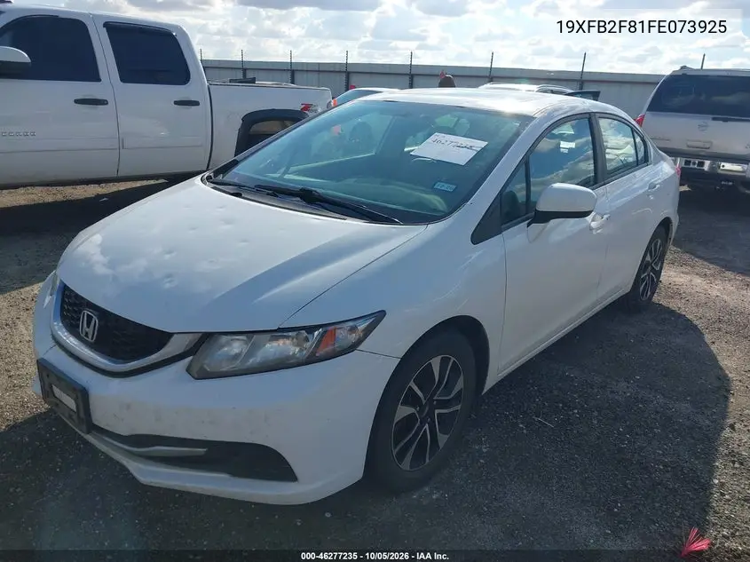 2015 HONDA CIVIC VIN 19XFB2F81FE073925 — фото 2