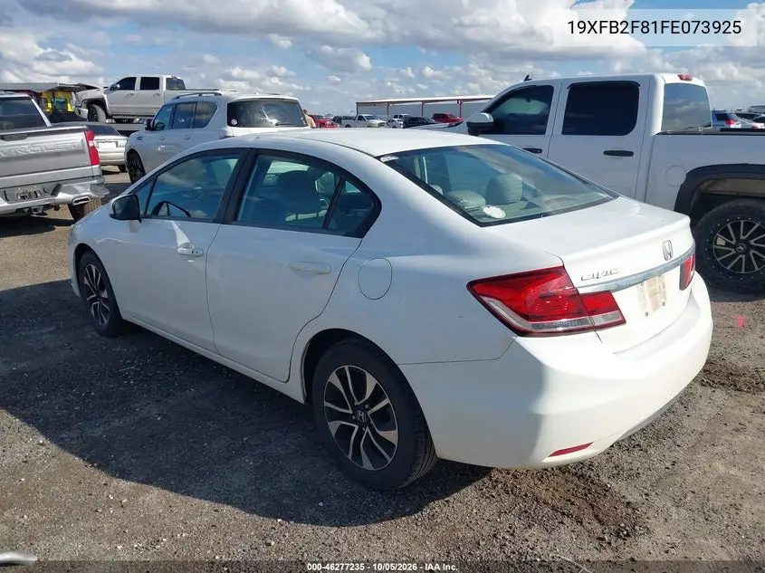 2015 HONDA CIVIC VIN 19XFB2F81FE073925 — фото 3
