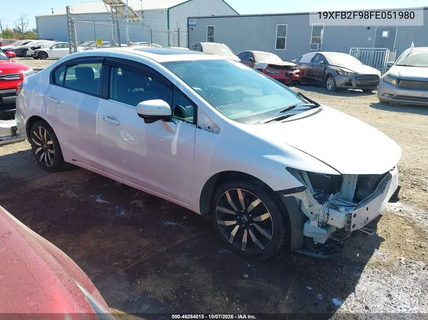 2015 HONDA CIVIC VIN 19XFB2F98FE051980 — фото 4