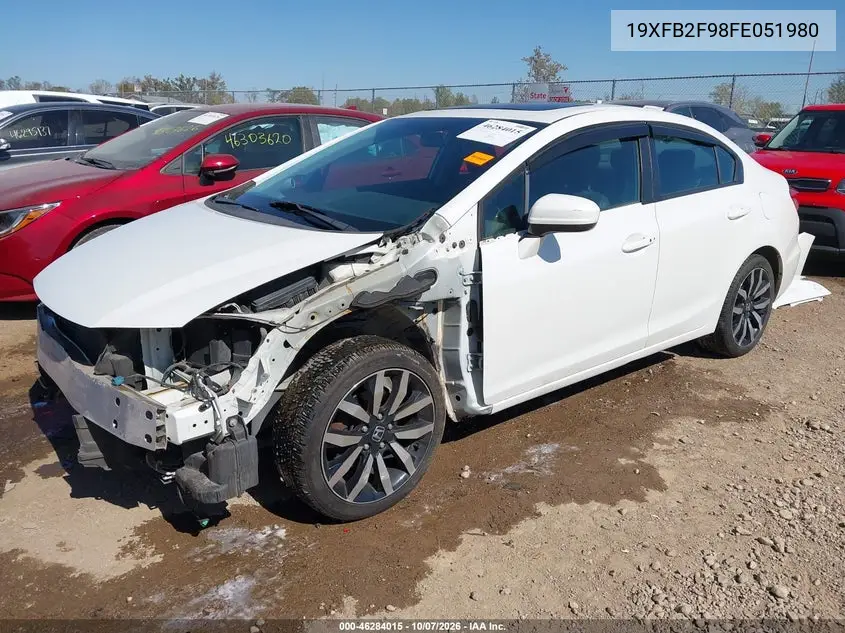 2015 HONDA CIVIC VIN 19XFB2F98FE051980 — фото 5