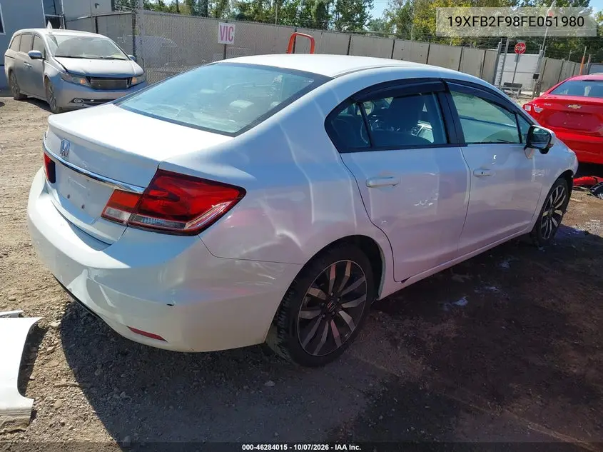 2015 HONDA CIVIC VIN 19XFB2F98FE051980 — фото 2