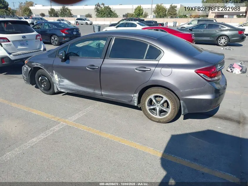 2015 HONDA CIVIC VIN 19XFB2F78FE282988 — фото 3